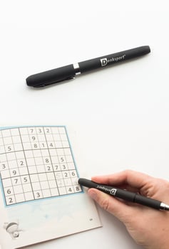 Puzzelpen met uitgumbare inkt